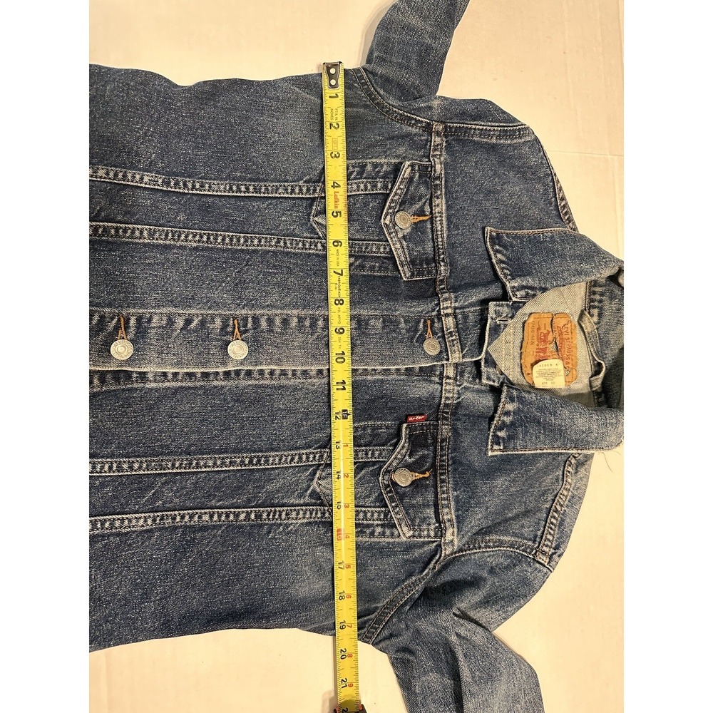 Levi's Jean Jacket Medium Y2K 2002 Trucker Iconic Coat Button Up Womens - Picture 12 of 16